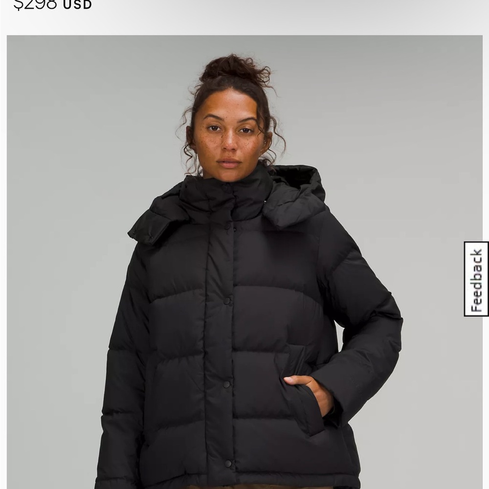 Lululenon women’s Wunder puffed jacket NWT size 8-BLACK